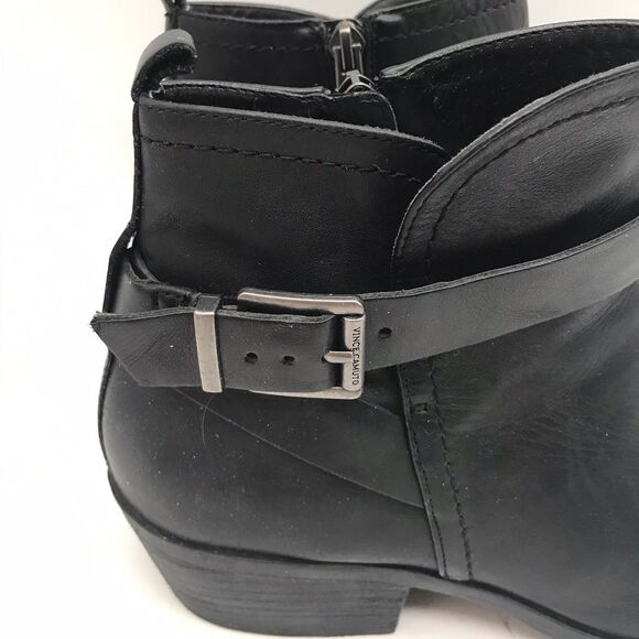 Vince Camuto VP-Peamer Ankle Bootie Women's 8.5M Black Leather Buckle Side Zip - Picture 11 of 14